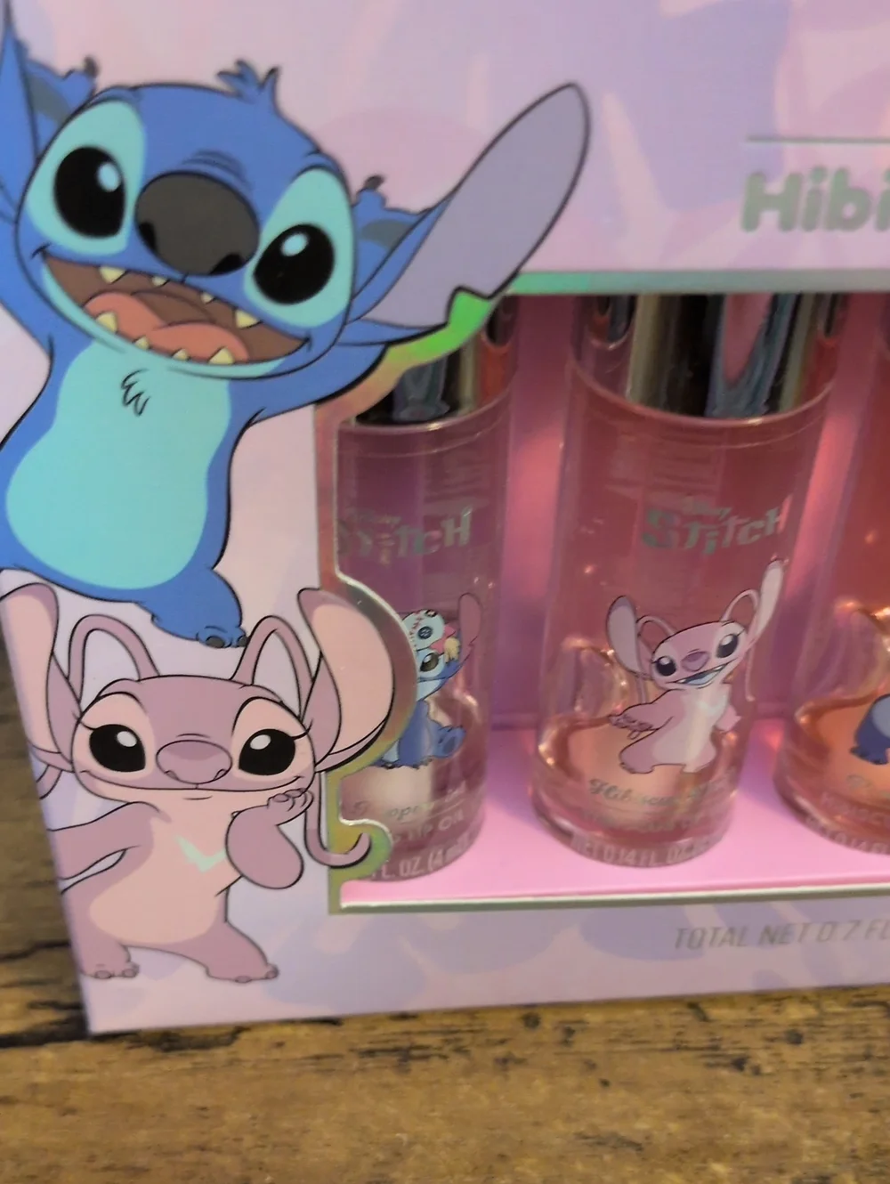 Lilo & Stitch Hibiscus Lip Oil Set +  Bundle Pastel Stitch Crew Socks Qty5 Each